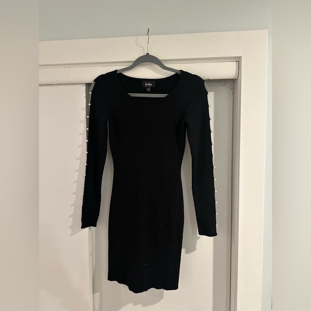 By & By sweater dress with pearls size M